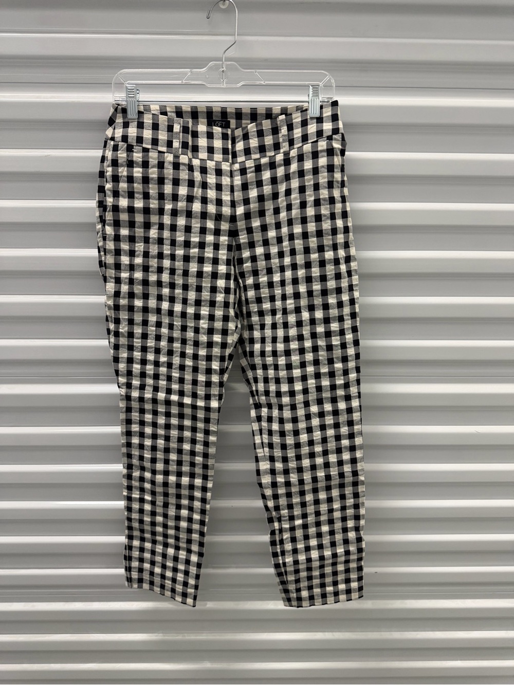 LOFT Black & White Gingham Chinos - Julie Straight Size 2